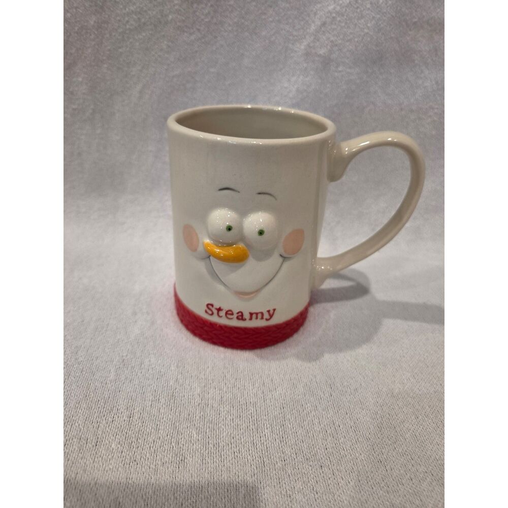 Dept 56 Snowpinions Steamy Snowman Cocoa Mug Kristi Jensen Pierro 3D Ceramic